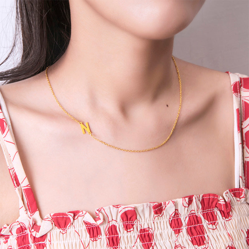 26 English Initials Letter Clavicle Chain Necklace Choker