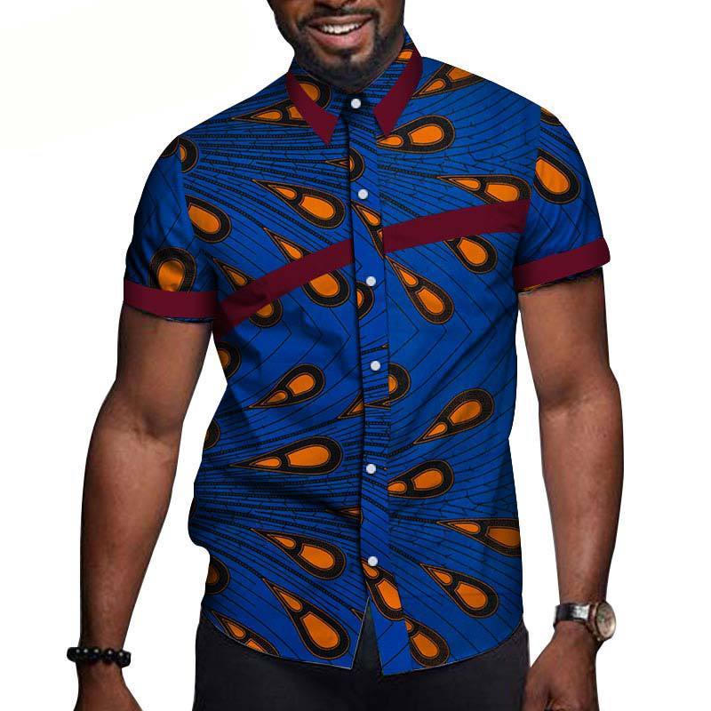 African Men Clothing Printed Short Sleeve Top T Shirt Viralgem Store