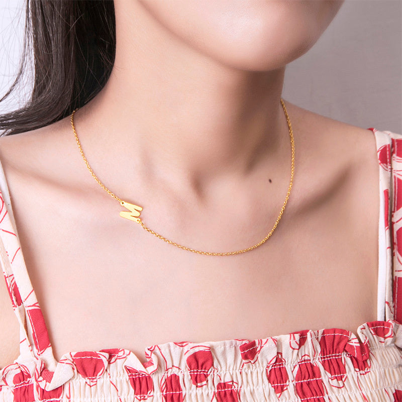 26 English Initials Letter Clavicle Chain Necklace Choker