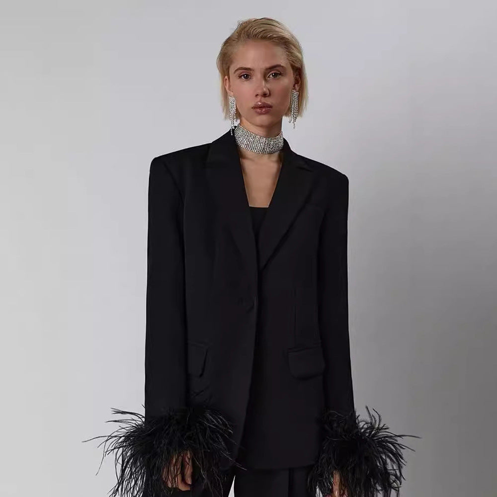 Women's Tatting Cardigan Black Suit Set Viralgem Store