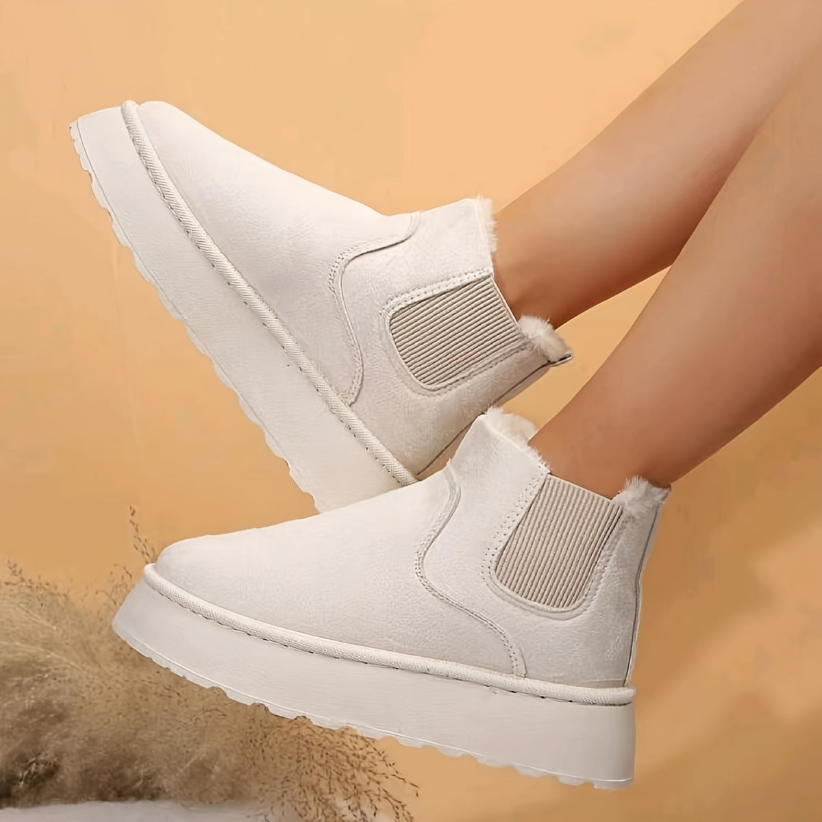 Winter Snow Boots Fashion Flat Thick-soled Cotton Shoes Round Toe Warm Plush Ankle Boot For Women Viralgem Store