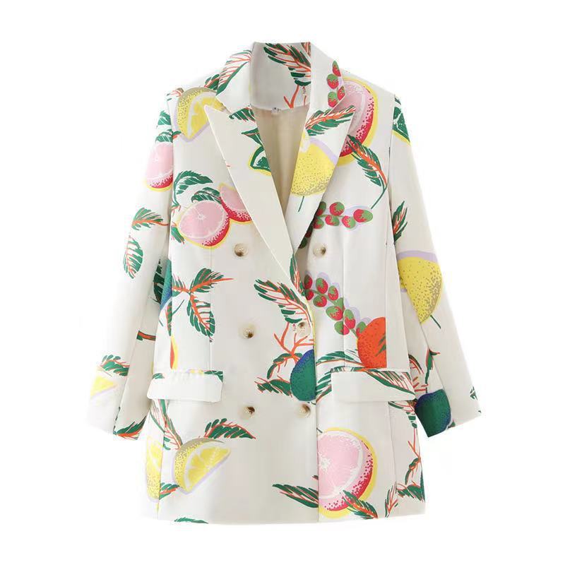 Women's Autumn Fresh Fruit Printed Small Suit Viralgem Store
