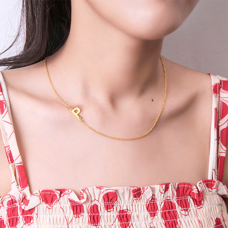 26 English Initials Letter Clavicle Chain Necklace Choker