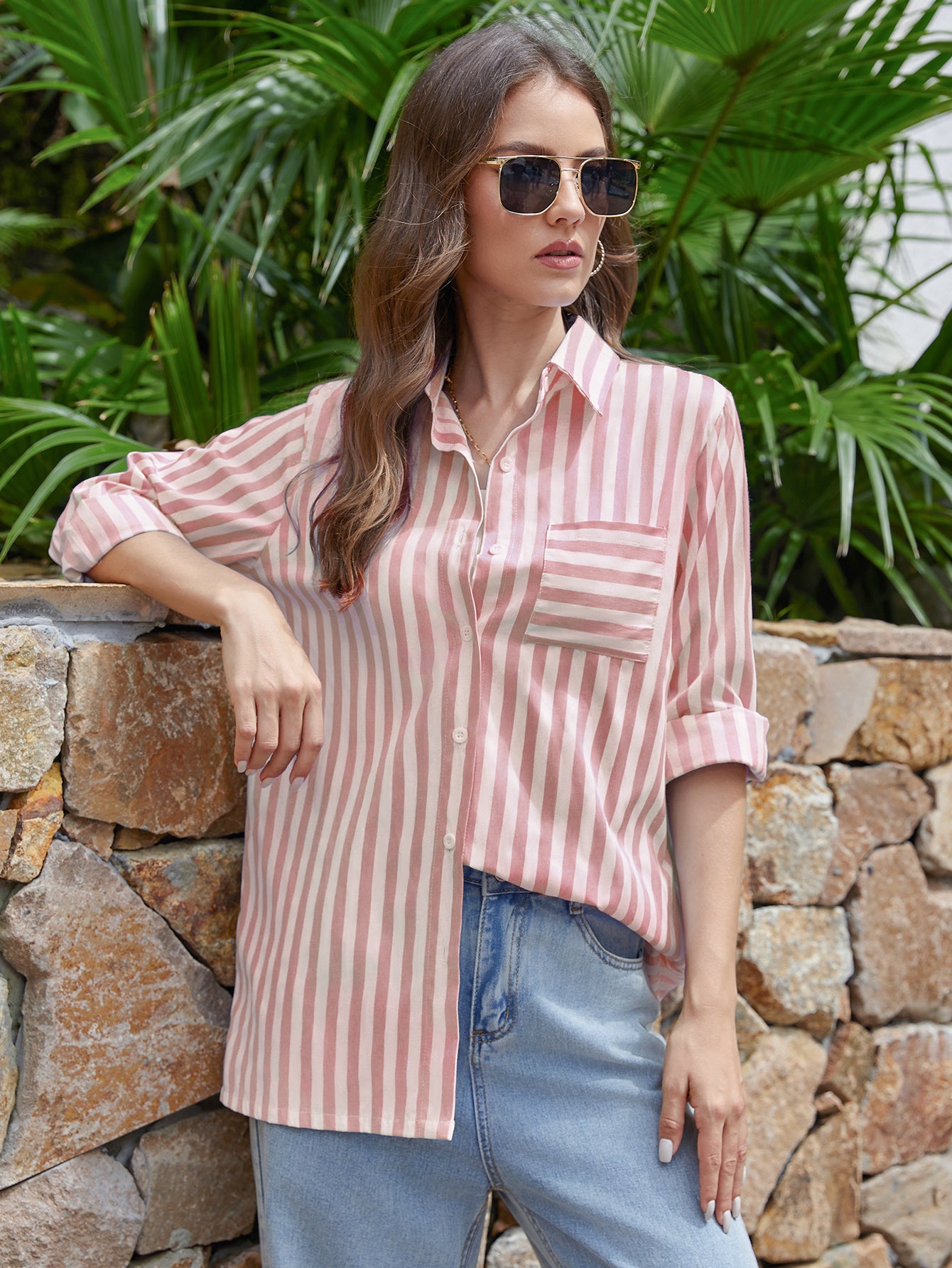 Women's Cardigan Striped Top
