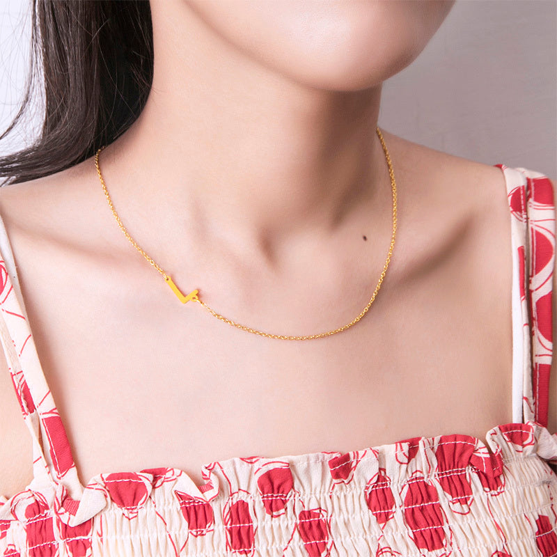26 English Initials Letter Clavicle Chain Necklace Choker