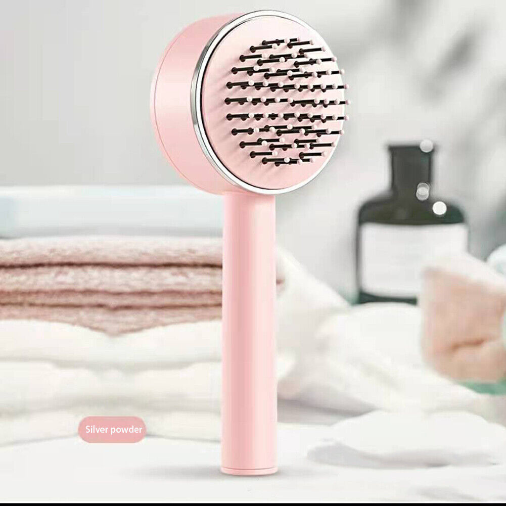 3D Air Cushion Massager Brush With Retractable Bristles Self Cleaning Hair Brush Massage One-key Self-cleaning Hair Brush Anti-Static Airbag Massage Comb For Women Curly Hair Brush Viralgem Store