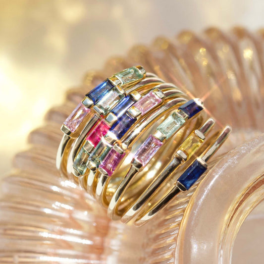 Advanced 12yue Lucky Stone Birthstone Square Diamond Ring Viralgem Store