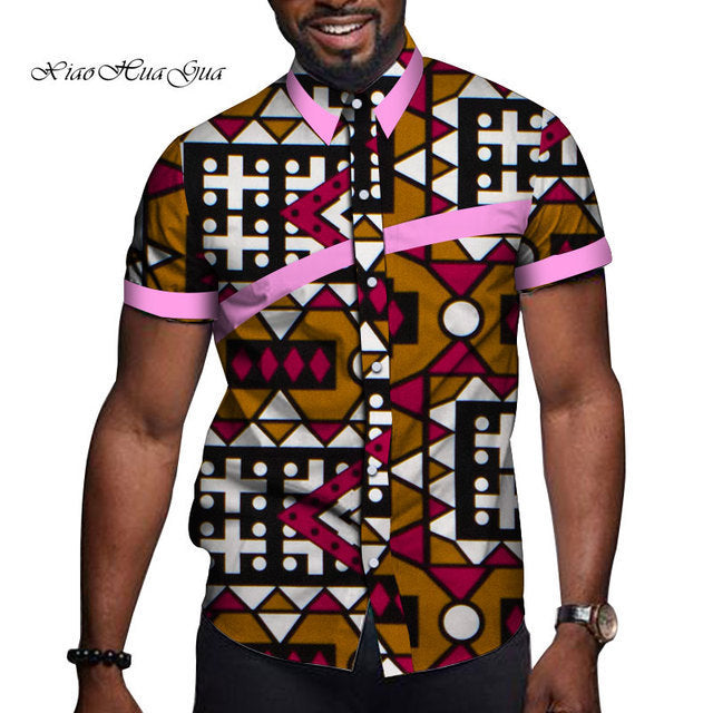African Men Clothing Printed Short Sleeve Top T Shirt Viralgem Store