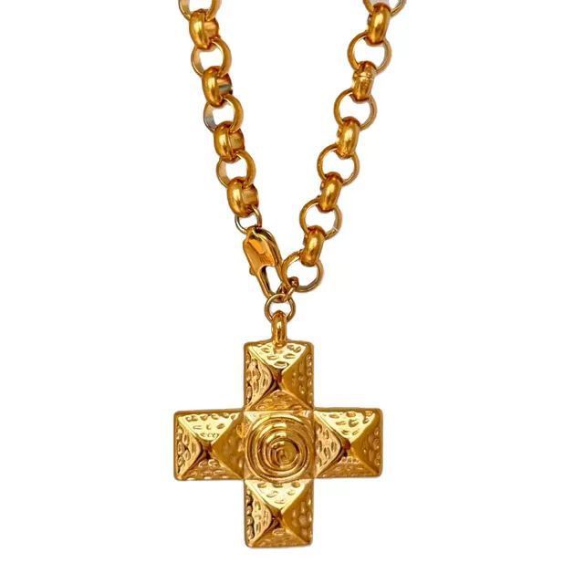 Titanium Steel Clavicle Chain 18K Gold Plated Cross Viralgem Store