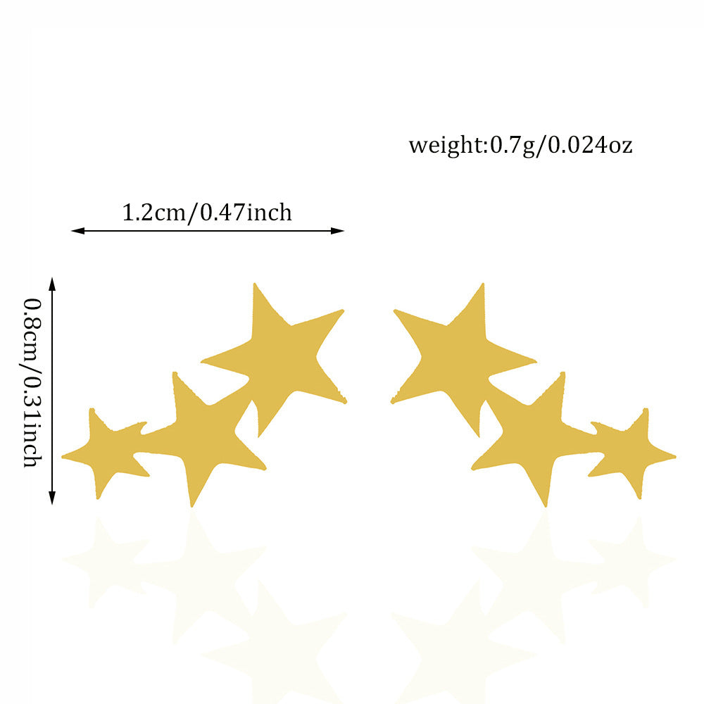 Stainless Steel Ornament Five-pointed Star Shape Stud Earrings