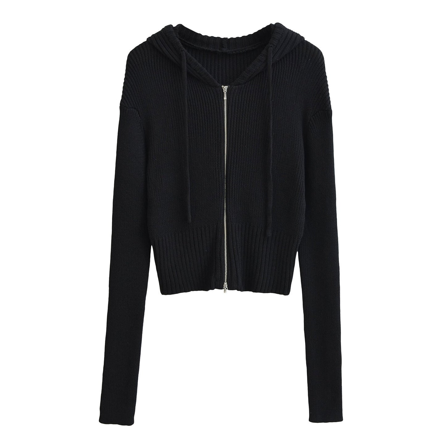 Women's American-style Hooded Zipper Knitted Cardigan Early Autumn New Short Viralgem Store