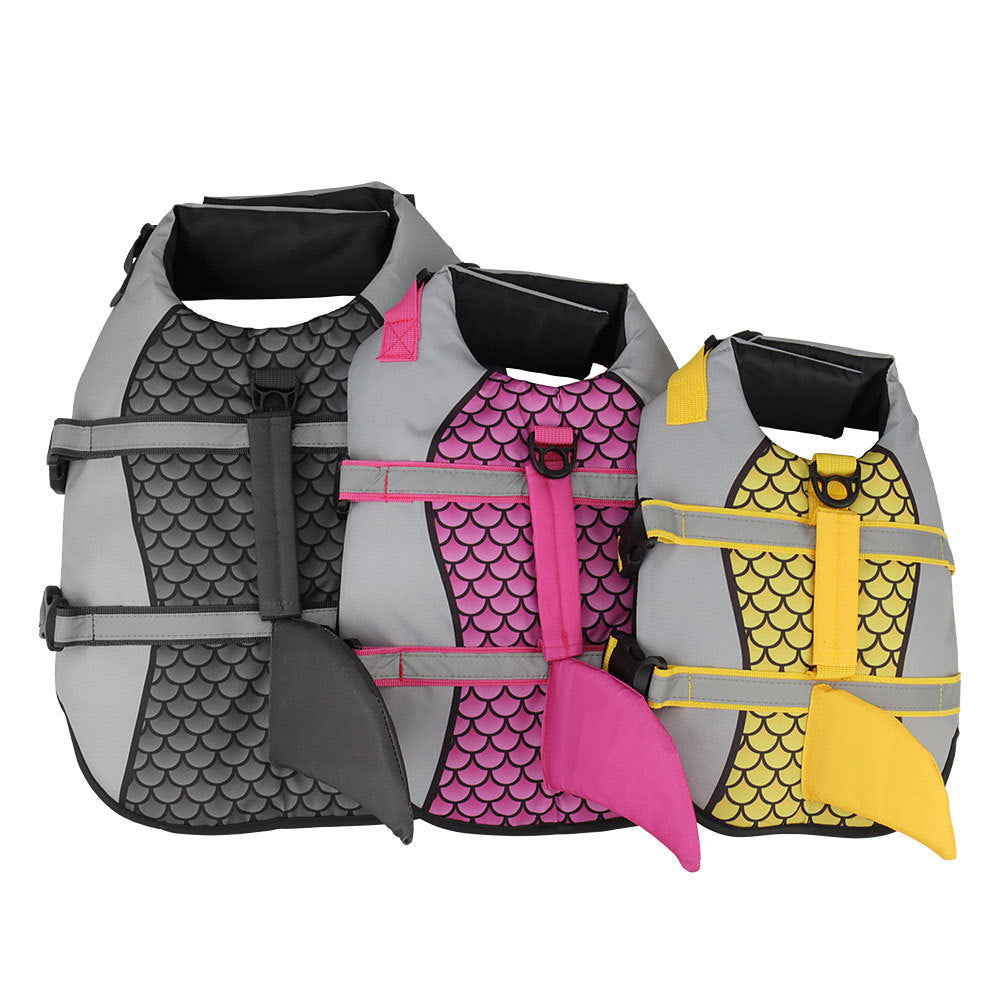Swim Pet Dog Life Jacket Vest Clothes Life Vest Collar Harness Pets Swimming Summer Swimwear Scales Shark Pet Products Viralgem Store