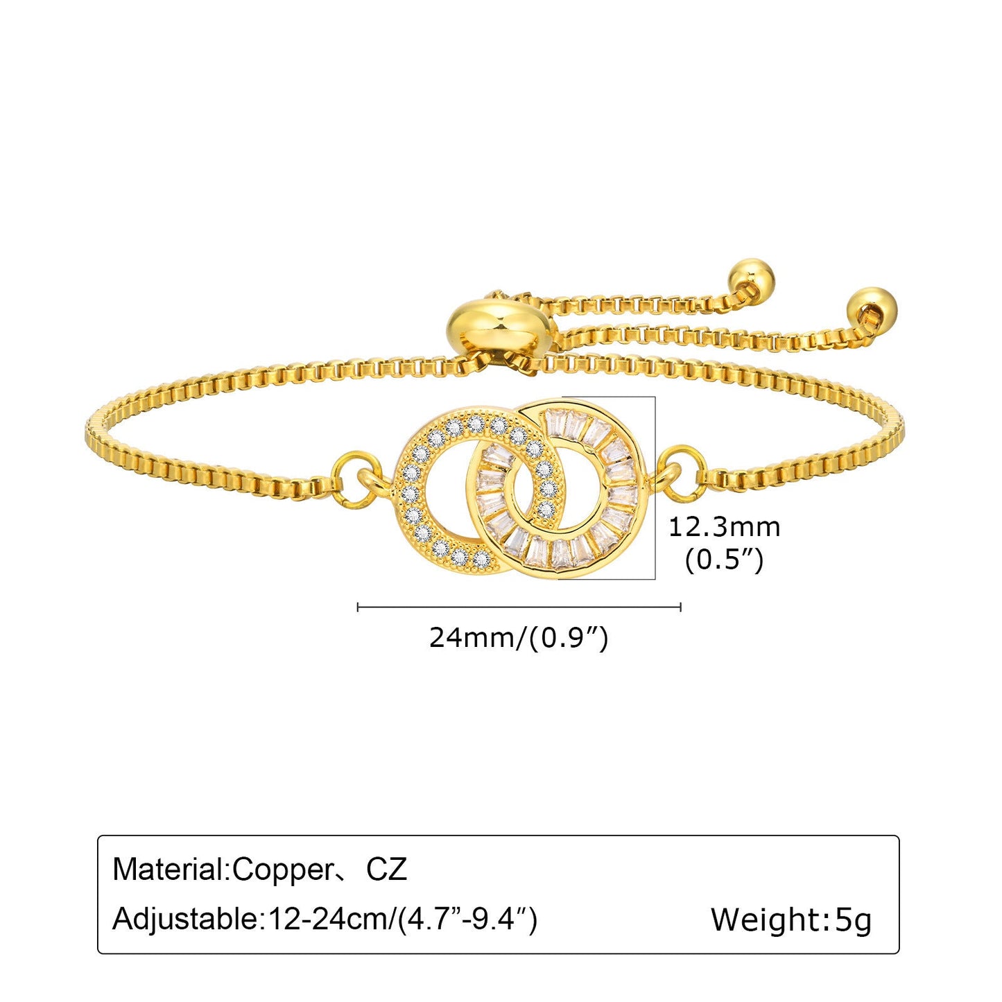 Adjustable Infinity Box Chain Double-layer Zircon Bracelet For Women Viralgem Store