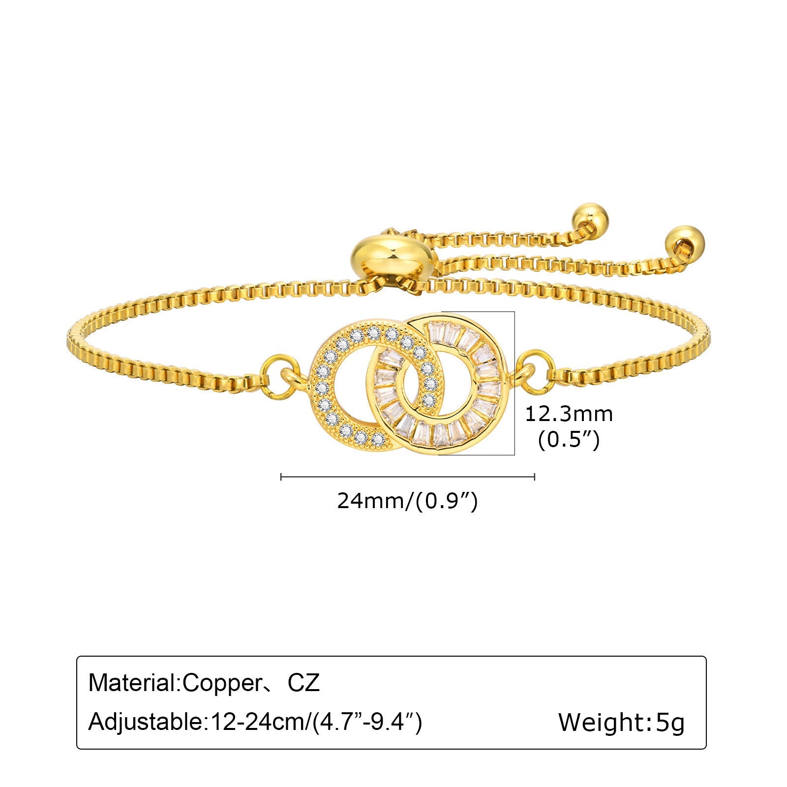 Adjustable Infinity Box Chain Double-layer Zircon Bracelet For Women Viralgem Store